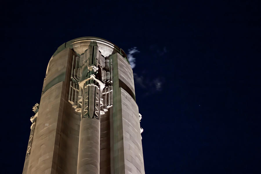 The Liberty Memorial at Night Photograph by Angie Rayfield