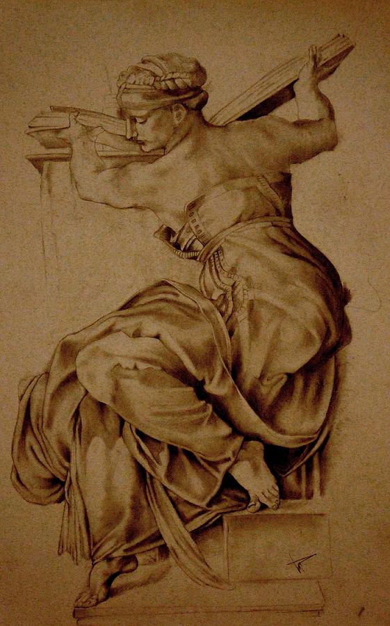 michelangelo sibyl drawing