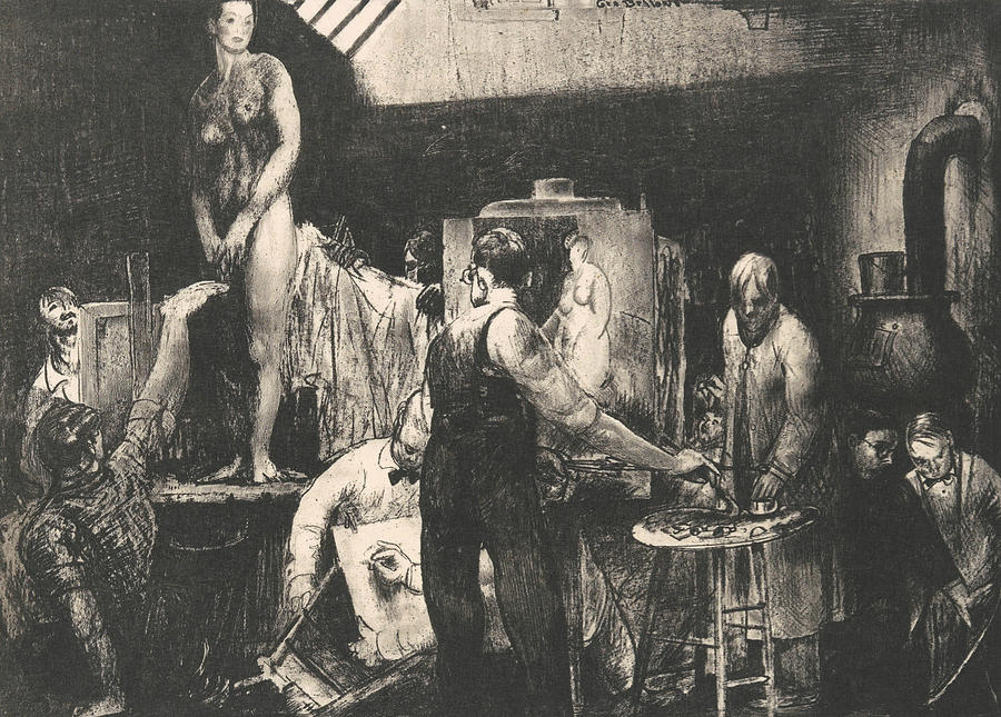 The Life Class, Second Stone Relief by George Bellows