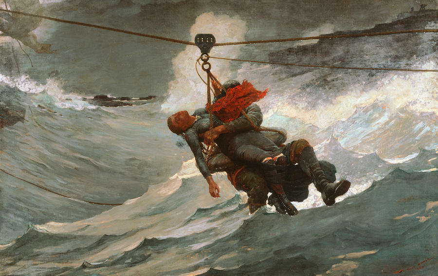 The Life Line Painting by Winslow Homer