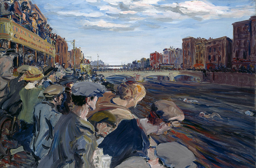 Sports Painting - The Liffey Swim by Jack Butler Yeats