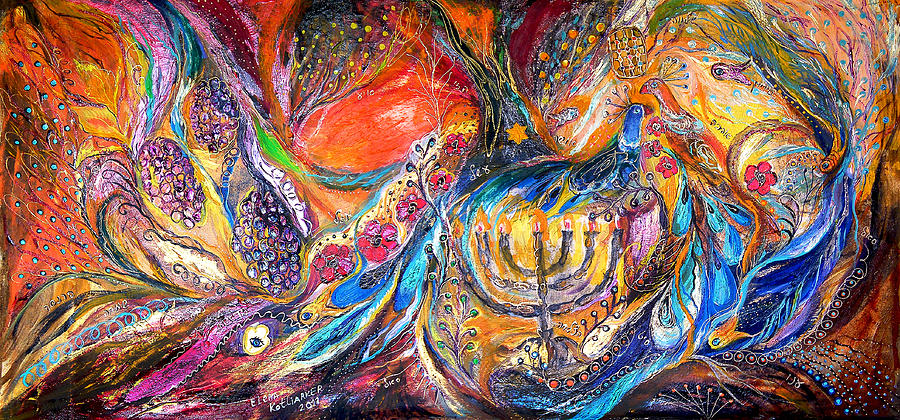 The Light of Menorah Painting by Elena Kotliarker