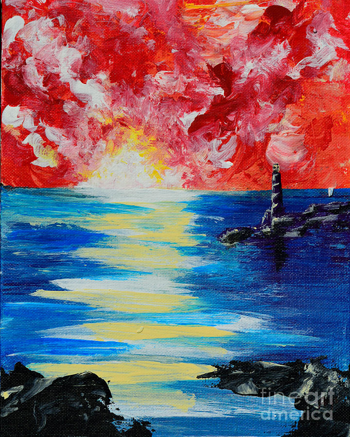 The Lighthouse Painting by Alys Caviness-Gober