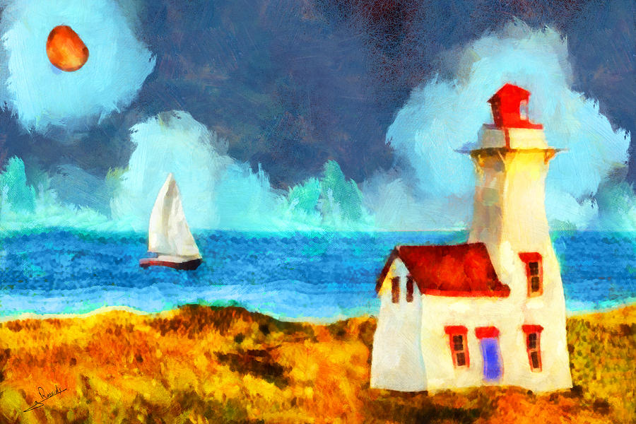 The lighthouse LTP Painting by George Rossidis