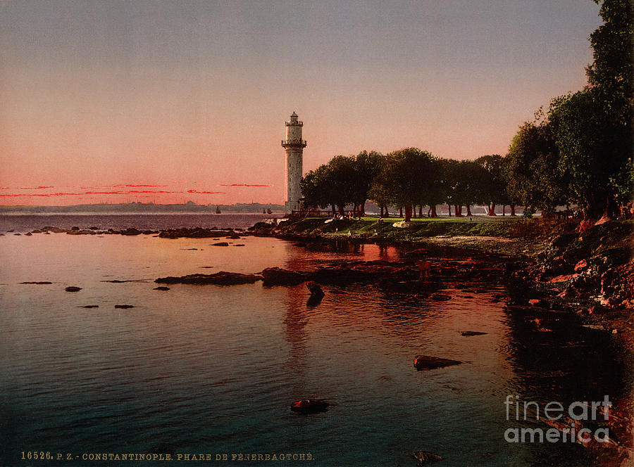 The lighthouse of Fenerbahce Constantinople Painting by Celestial Images