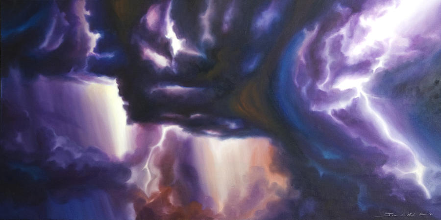 Tempest Painting - The Lightning by James Christopher Hill Tempest Painting - The Lightning by James Christopher Hill