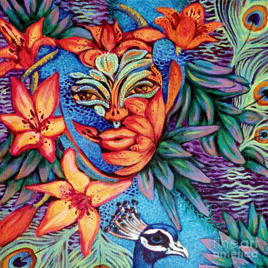 The Lily and the Peacock Painting by Linda Markwardt