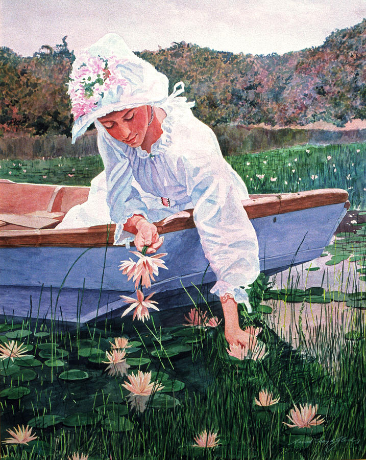 The Lily Gatherer Painting by David Lloyd Glover