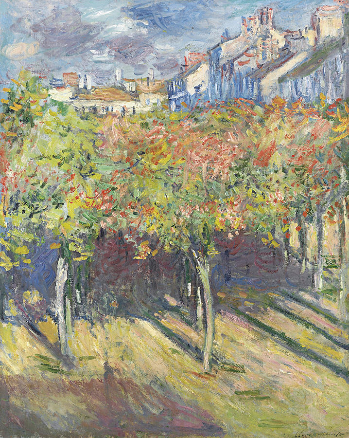 The Lindens of Poissy  Painting by Claude Monet