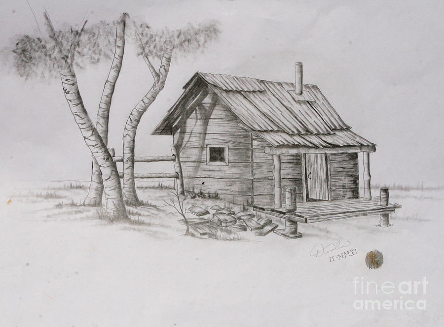 The Line Shack Drawing by Christopher Keeler Doolin