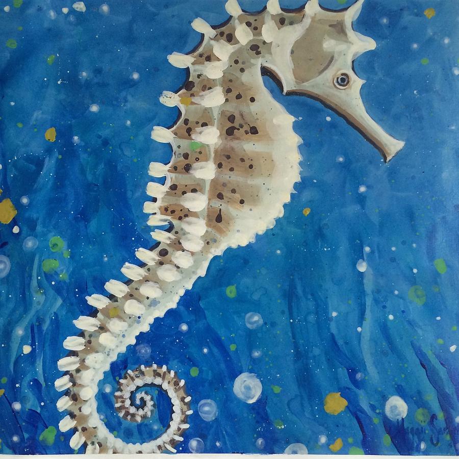 The Lined Seahorse Painting by Maggii Sarfaty