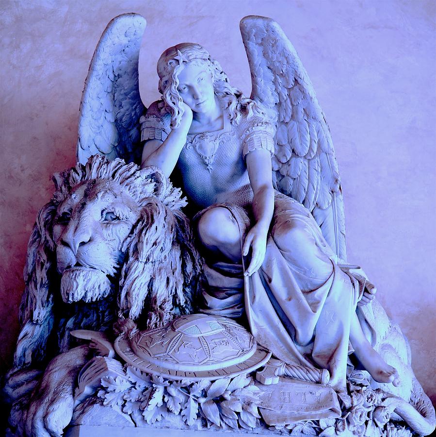 The Lion and Angel in Florence Photograph by Karen Maxwell