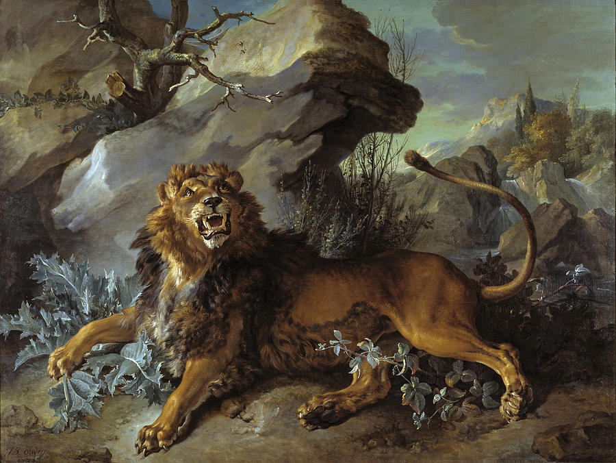 The Lion and the Fly Painting by Jean-Baptiste Oudry