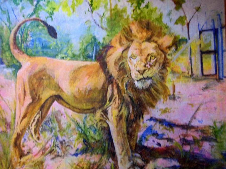 The Lion Painting by Rosanne Gartner