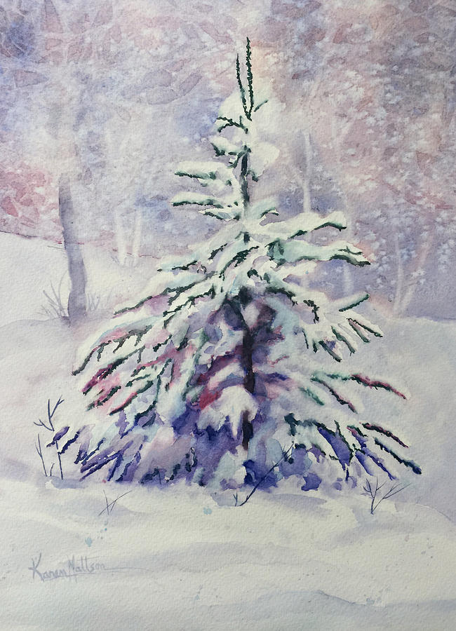 The Little Backyard Tree Painting by Karen Mattson