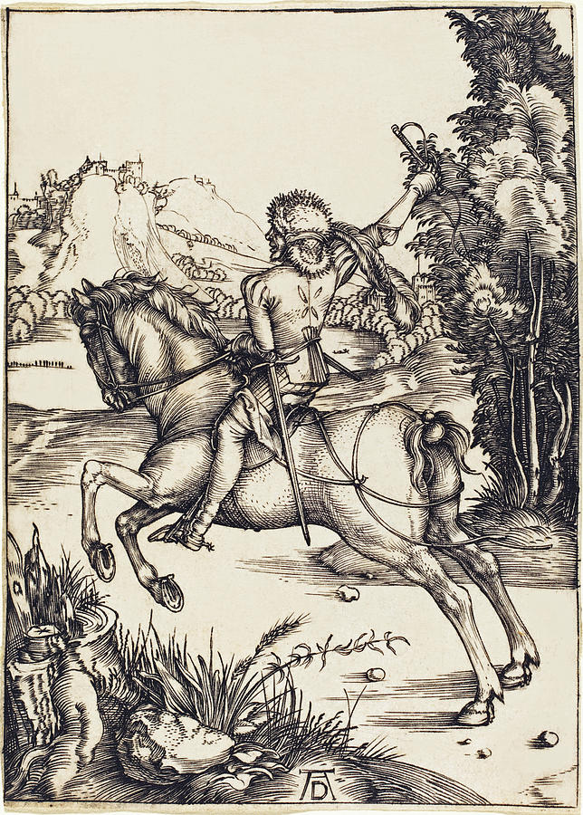 The Little Courier Drawing by Albrecht Durer
