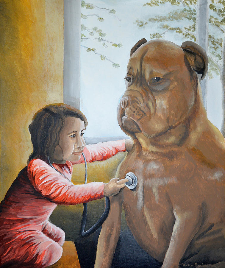 Mastiff Painting - The Little Doctor by Winton Bochanowicz