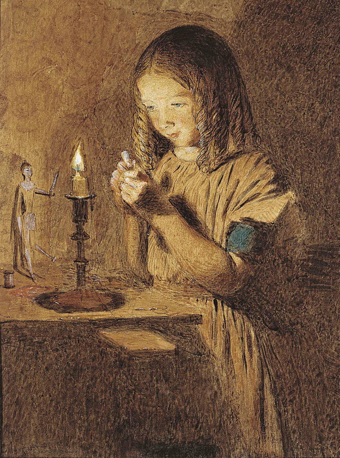 The Little Dressmaker Drawing by William Henry Hunt