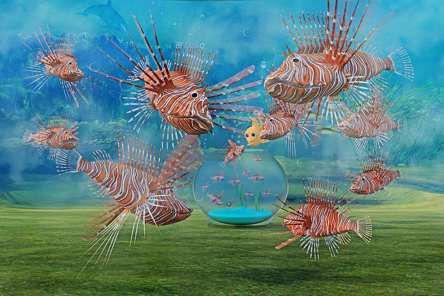Fish Digital Art - The Little Fish by Betsy Knapp