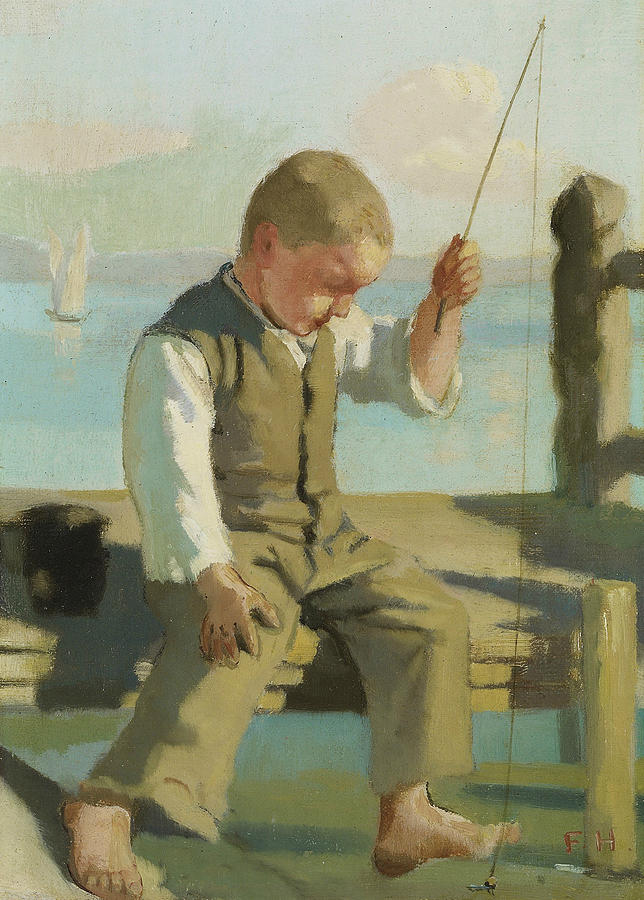 The Little Fisherman Painting by Ferdinand Hodler