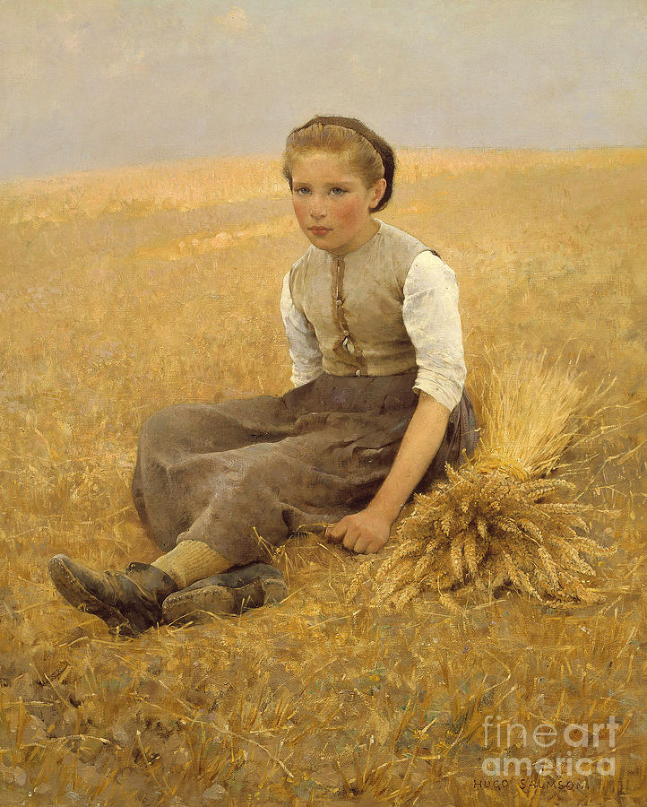 The Little Gleaner, 1884 Painting by Hugo Salmson