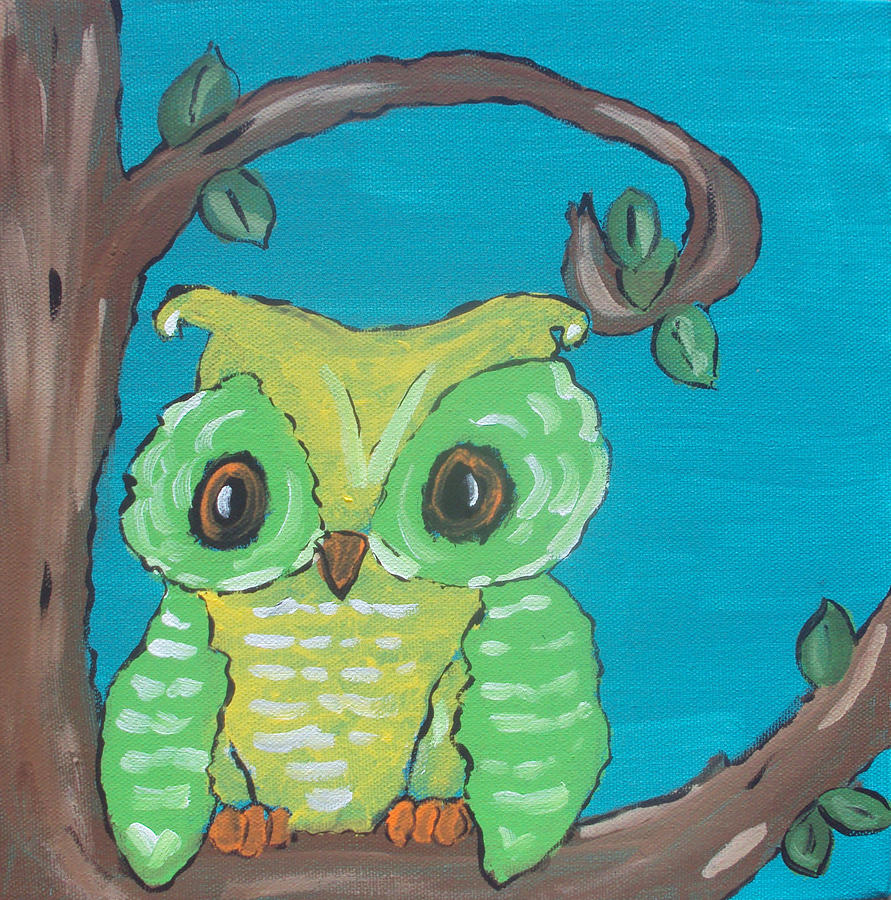 The Little Hooter Painting by Jennifer Coleman Fine Art America