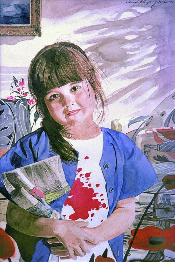 Portrait Painting - The Little Painter by David Lloyd Glover