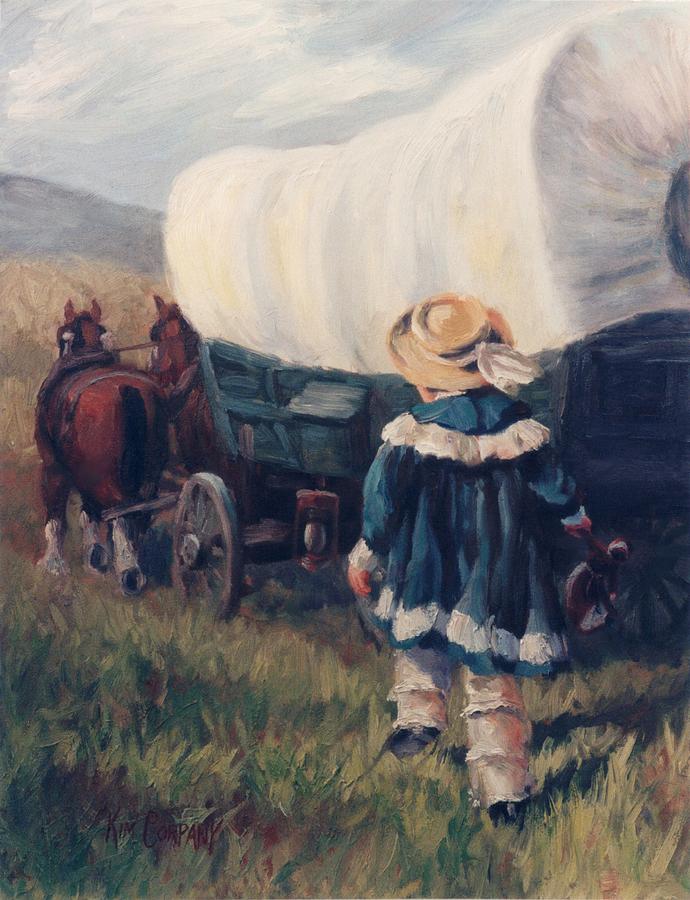 Horse Painting - The Little Pioneer Western Art by Kim Corpany