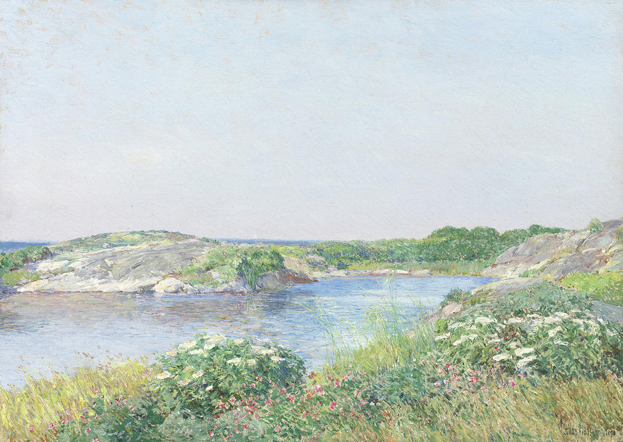 Spring Painting - The Little Pond, Appledore by Childe Hassam