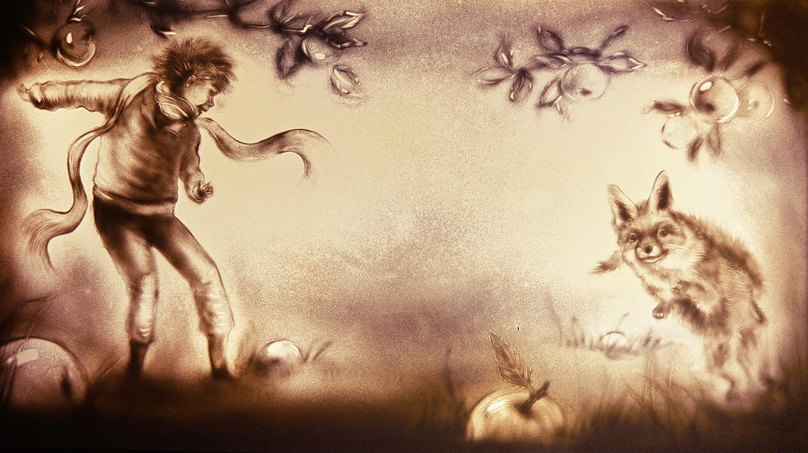 The Little Prince and the Fox Painting by Elena Vedernikova