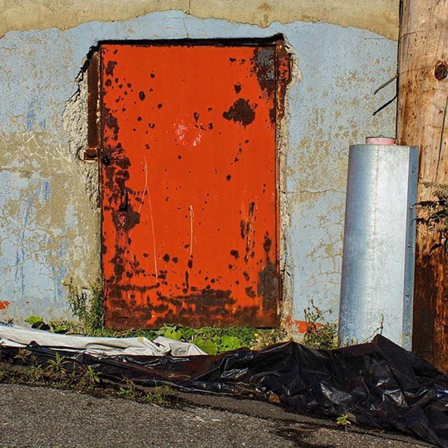 Decay Photograph - The Little Rusty Orange Door / La by Jean Morin