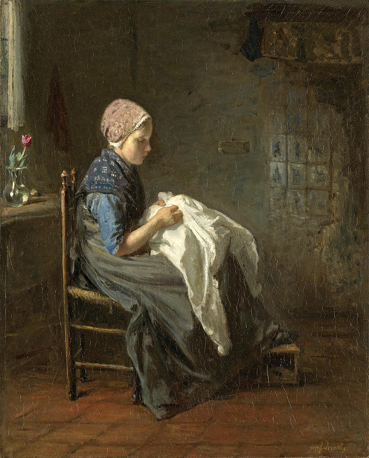 The Little Seamstress Painting by Jozef Israels