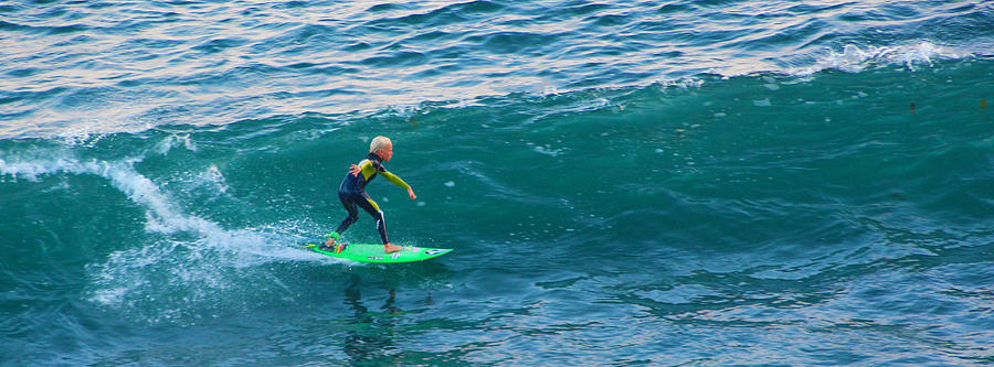 The little surfer #2 Photograph by Habib Ayat