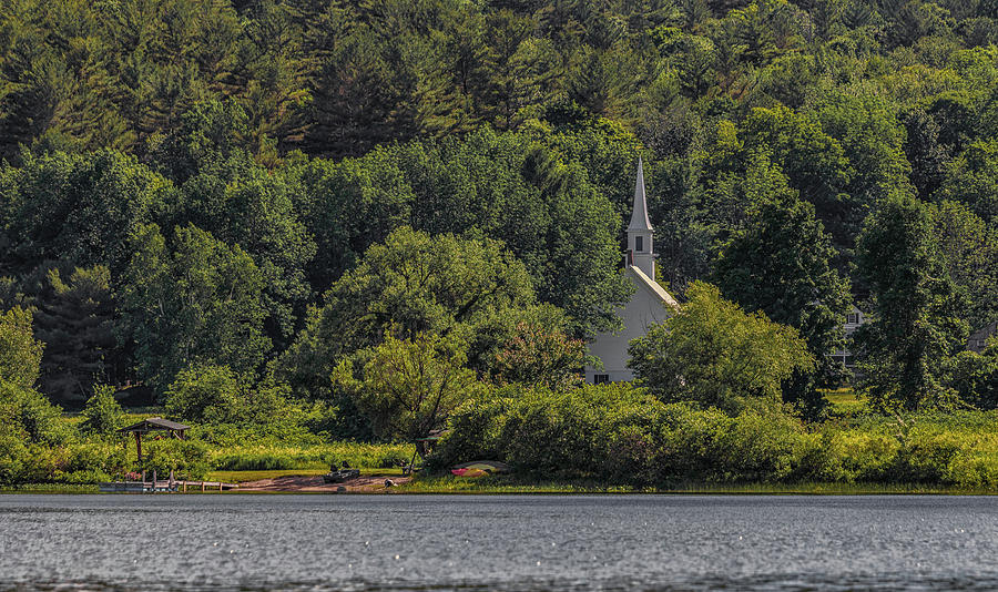The Little White Church on the Banks of Crystal Lake Photograph by Brian MacLean
