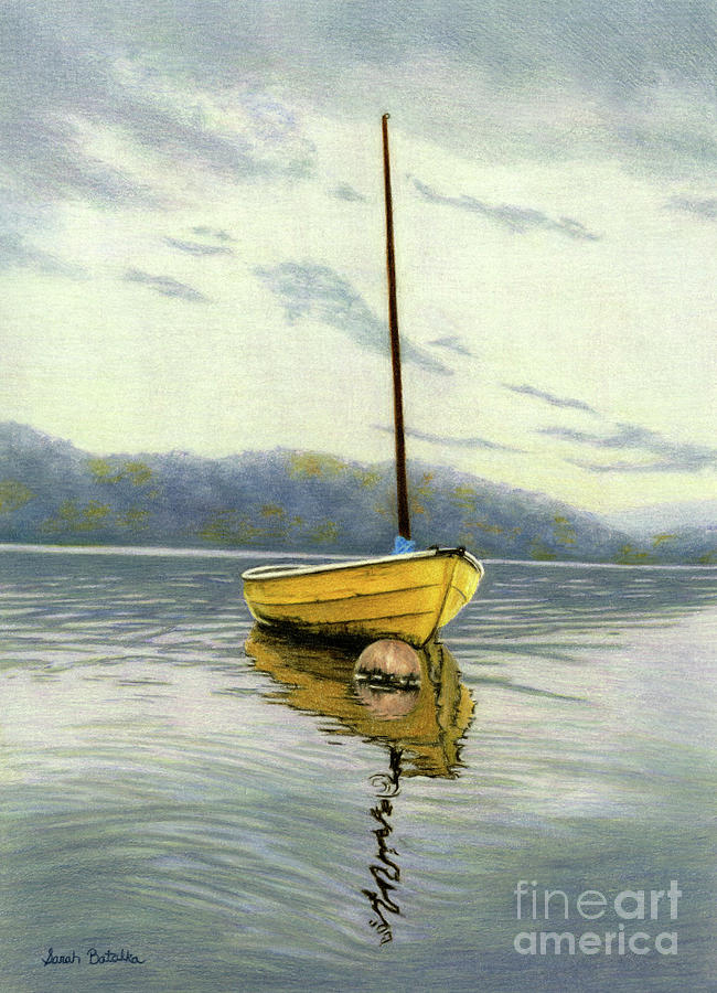 Sailboat Painting - The Yellow Sailboat by Sarah Batalka Sailboat Painting - The Yellow Sailboat by Sarah Batalka