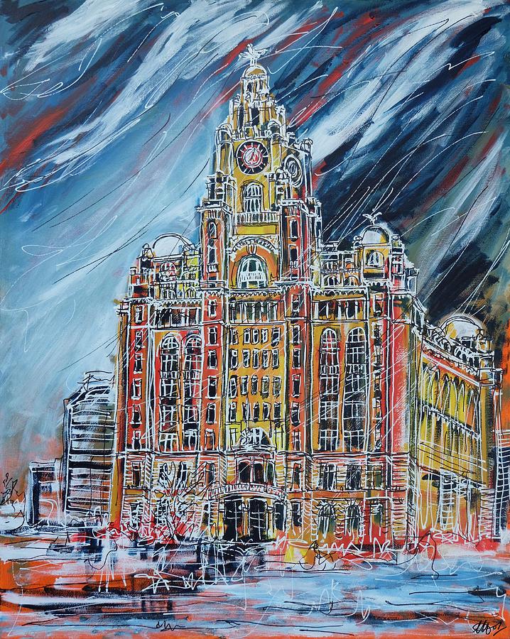 The Liver Building Painting by Laura Hol Art