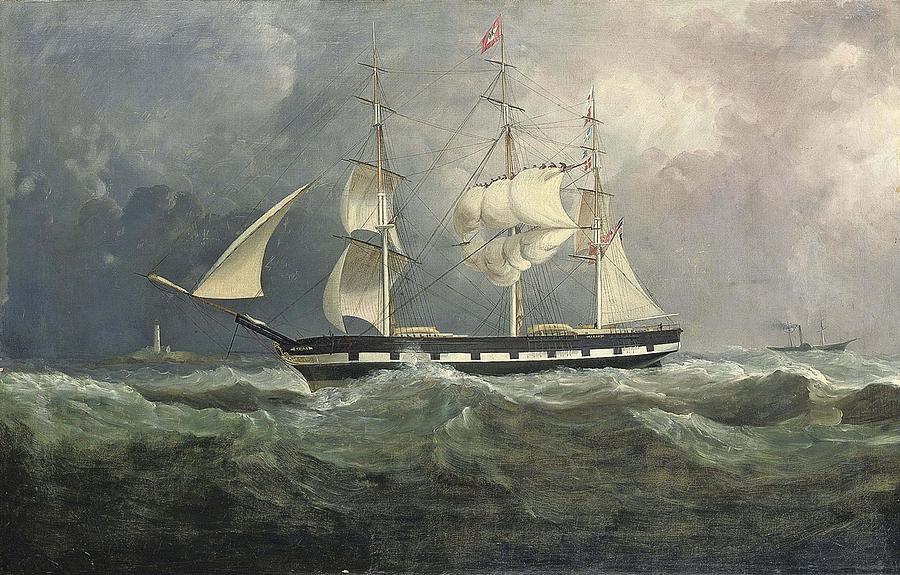 The Liverpool sailing ship Idas outward Painting by MotionAge Designs