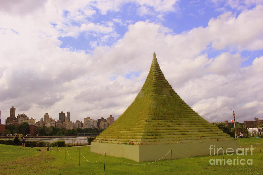 Architecture Photograph - The Living Pyramid and Manhattan Skyline by Dora Sofia Caputo