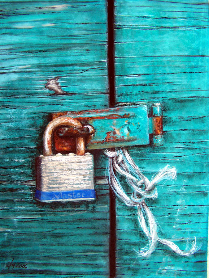 Still Life Painting - The lock by Leyla Munteanu