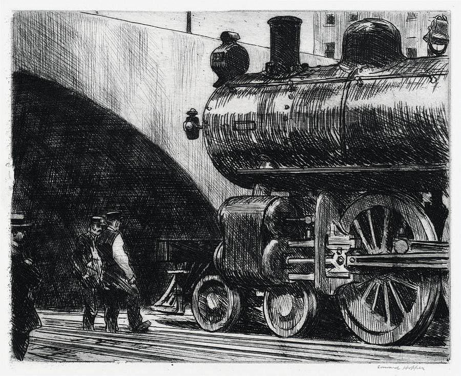 The Locomotive Drawing by Edward Hopper