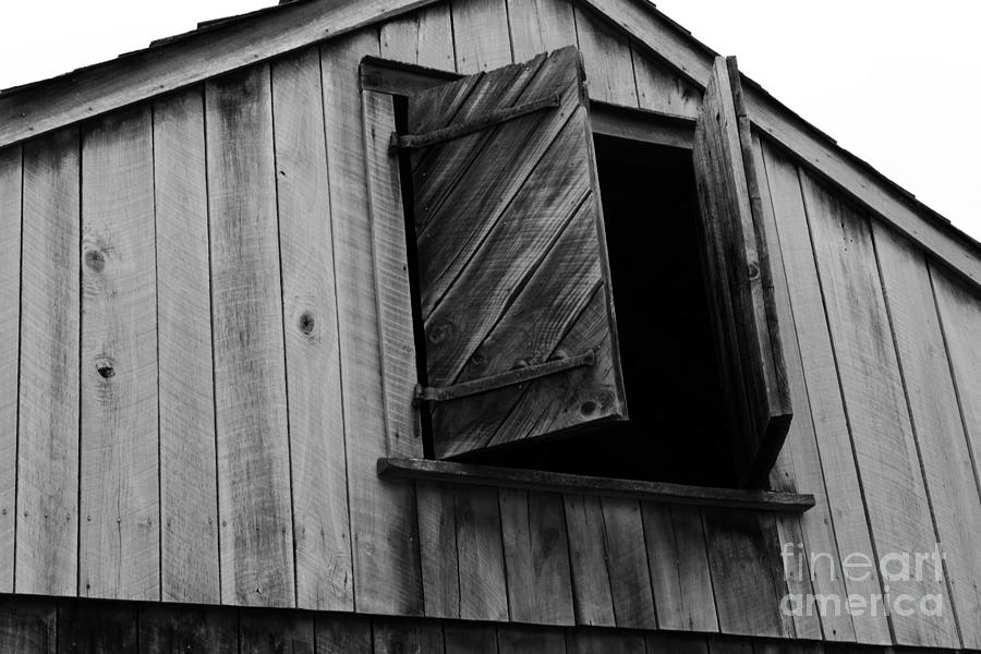 The Loft Door in black and white Photograph by Paul Ward