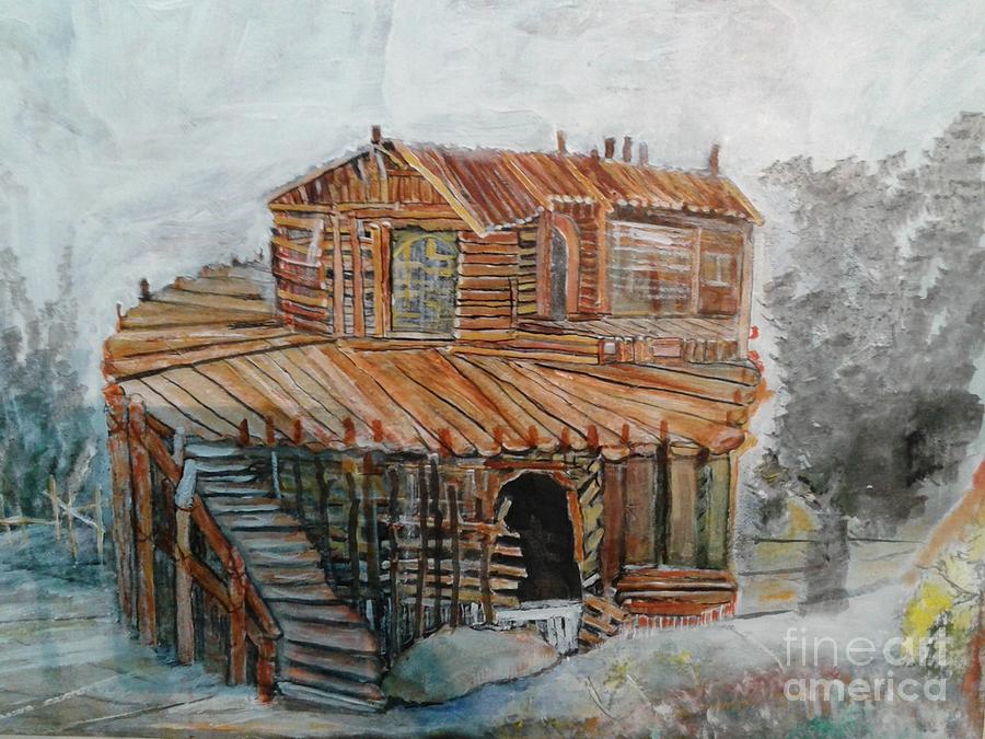 The log house Painting by Subrata Bose