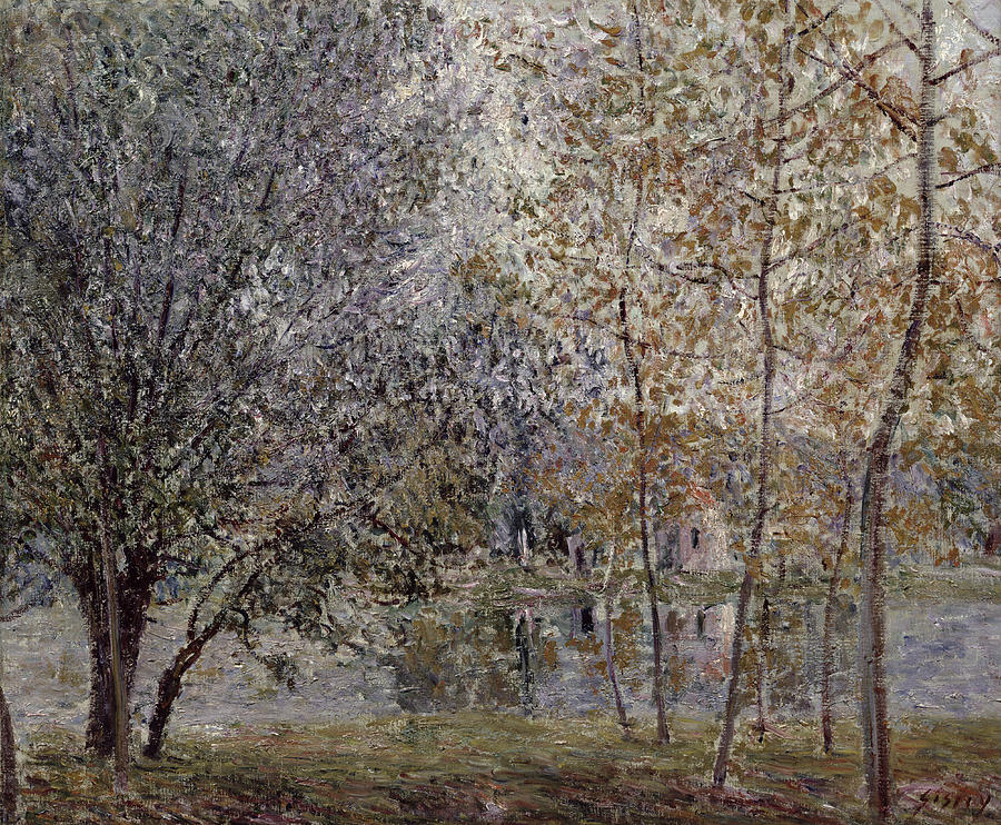 The Loing Canal in Spring Painting by Alfred Sisley