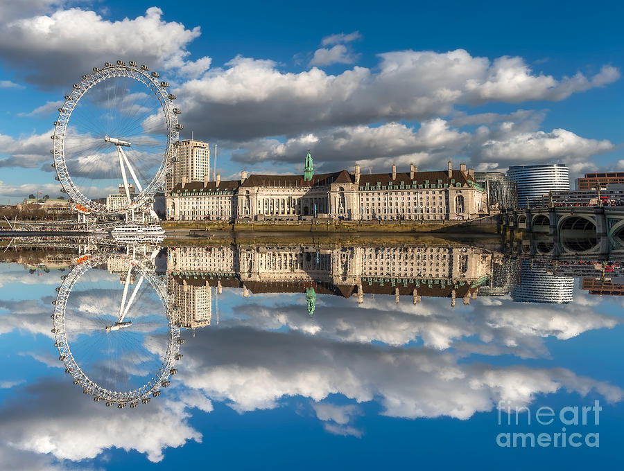London Eye Photograph - The London Eye by Adrian Evans