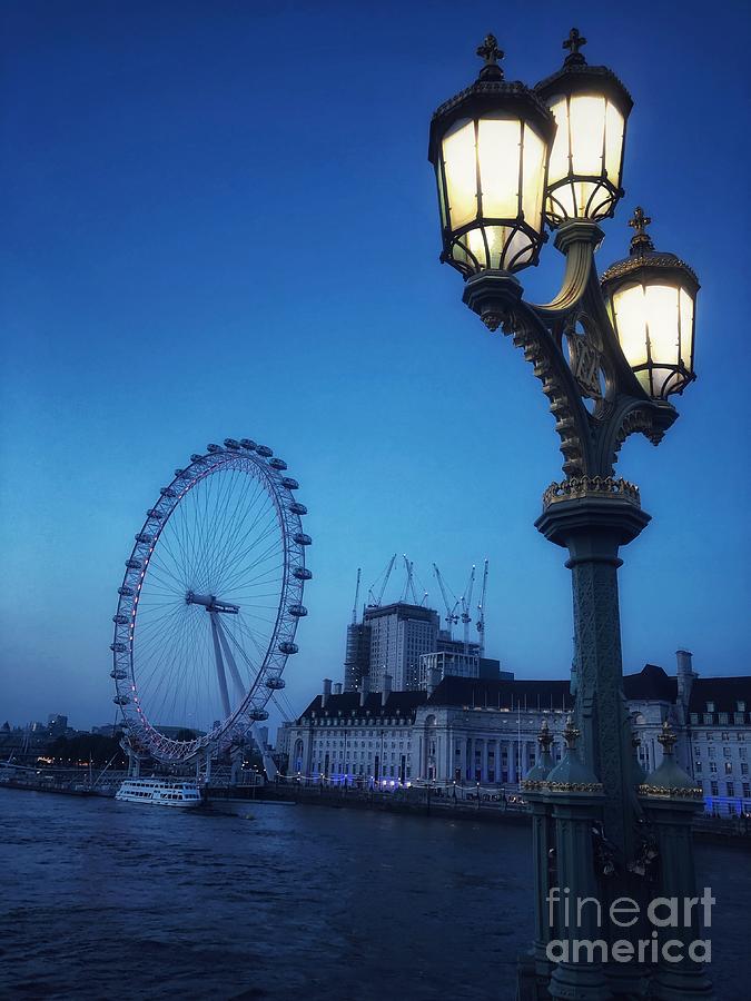The London Eye at Night Photograph by Diana Rajala