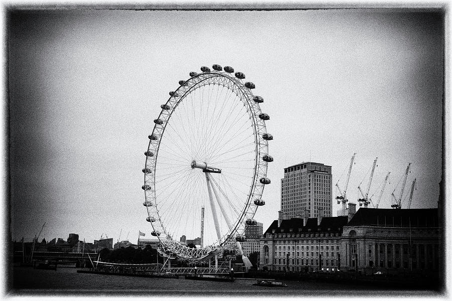 The London Eye in Black and White Photograph by Darryl Brooks