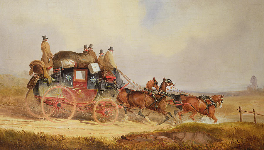 The London to Louth Royal Mail Painting by Charles Cooper Henderson ...