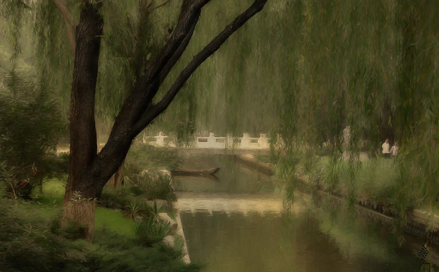 Lone Boat of Forbidden City Digital Art by Syed Muhammad Munir ul Haq
