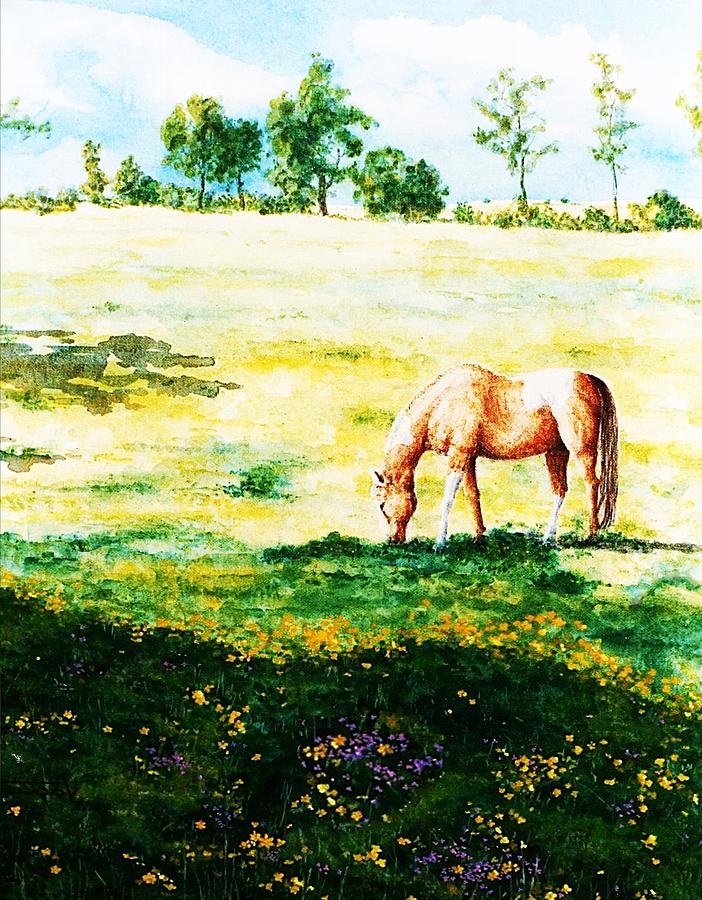 The Lone Horse Painting by Hartmut Jager