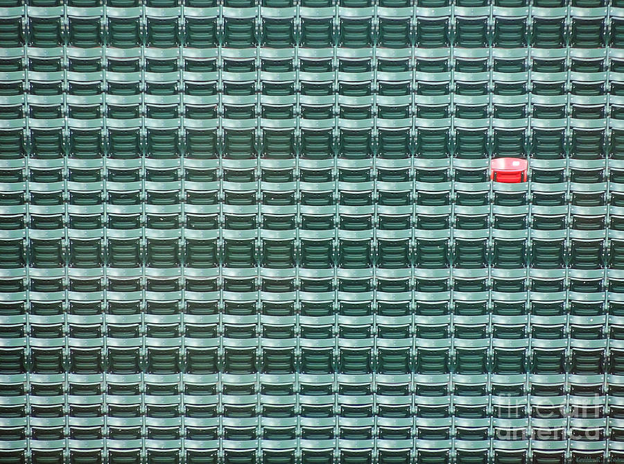 Major League Movie Photograph - The Lone Red Seat at Fenway Park by Keith Ptak